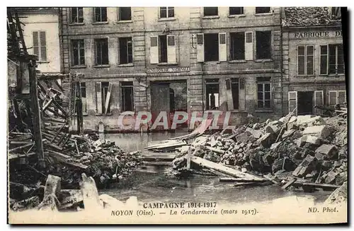 Cartes postales Gendarmerie Noyon Mars 1917 Militaria