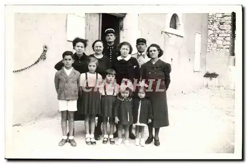 CARTE PHOTO Gendarmerie Gendarme Enfants Famille
