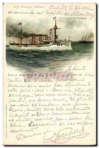 Cartes postales Bateau SM Kreuzer Gefion