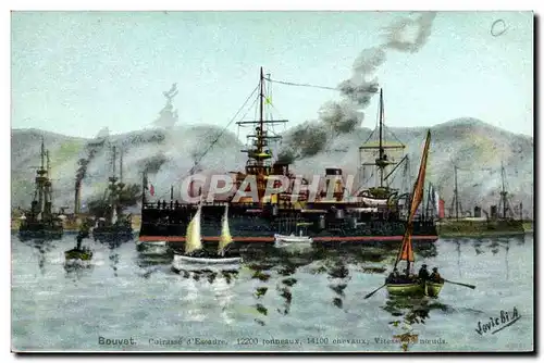 Cartes postales Bateau Bouvet Cuirasse d'escadre