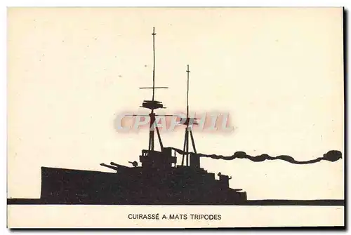 Cartes postales Bateau Cuirasse a mats tripodes