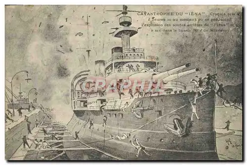 Cartes postales Bateau Catastrophe du Iena