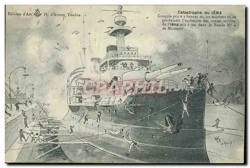 Cartes postales Bateau Catastrophe du Iena