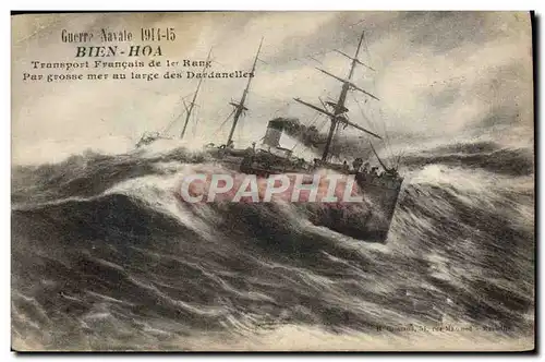 Ansichtskarte AK Bateau Bien Hoa Transport francais de 1er rang par grosse mer au large des Dardanelles