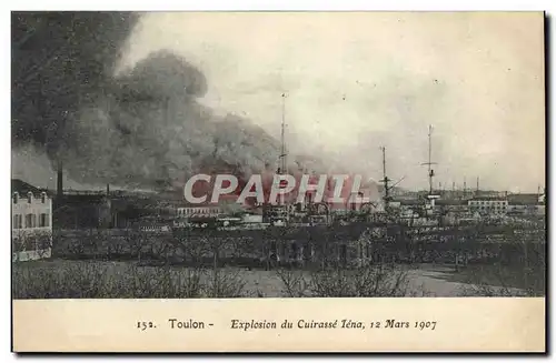 Ansichtskarte AK Bateau Toulon Explosion du cuirasse Iena