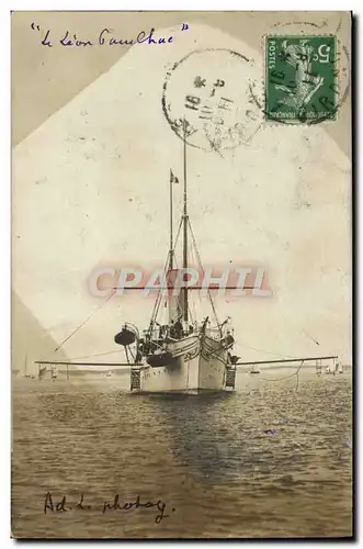 CARTE PHOTO Bateau Le Leon Gaulhac