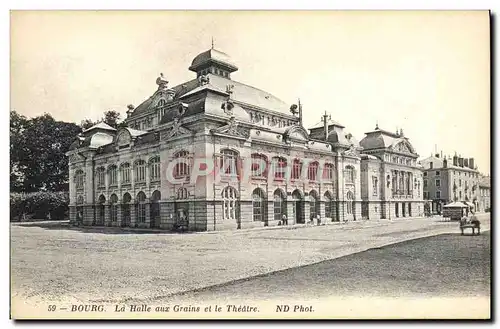 Ansichtskarte AK Bourg La halle aux grains et le Theatre