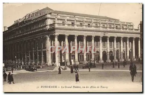 Cartes postales Bordeaux Le grand Theatre vu des allees de Tourny