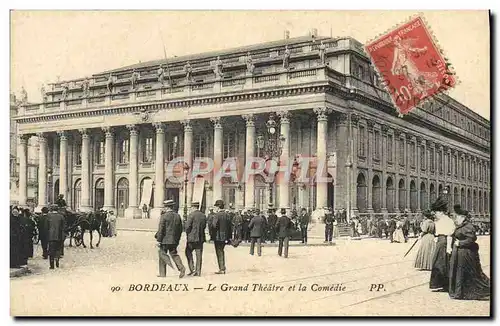 Cartes postales Bordeaux Le grand Theatre et la Comedie
