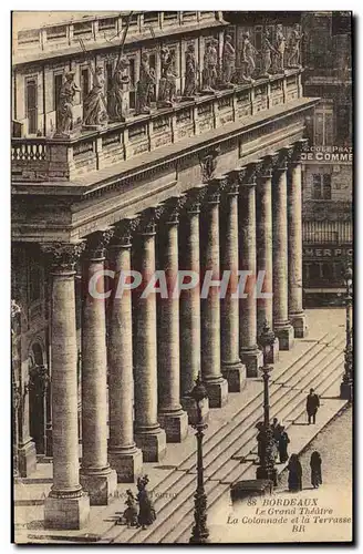 Cartes postales Bordeaux Le grand Theatre La colonnade et la terrasse