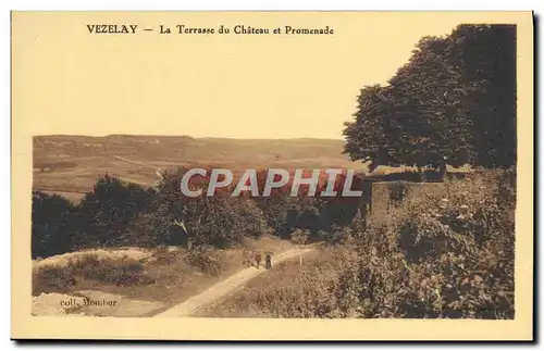 Ansichtskarte AK Vezelay La Terrasse Du Chateau Et Promenade