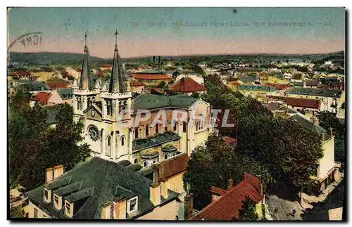 Cartes postales Vichy L'eglise Saint Louis Vue panoramique