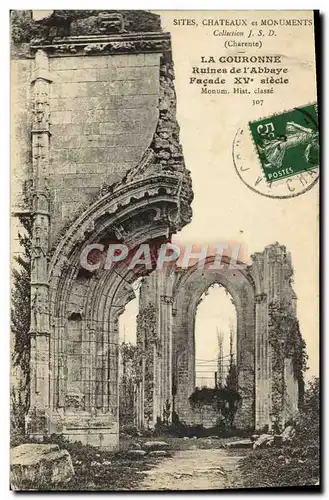 Cartes postales La Couronne Ruines de l&#39abbaye Facade 15eme
