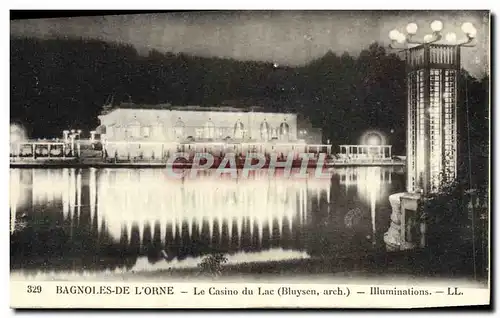 Cartes postales Bagnoles De L&#39Orne Le Casino Du Lac Illuminations