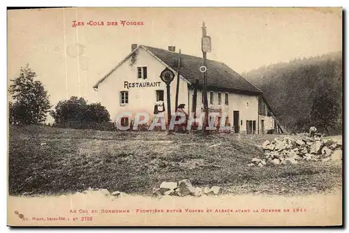 Cartes postales Douanes Cols des Vosges Au col du Bonhomme Frontiere entre Vosges et Alsace avant la guerre de 1