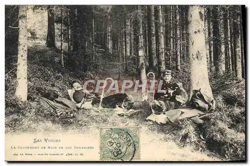 Cartes postales Douanes Les Vosges Le campement de nuit de nos douaniers
