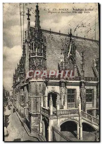 Cartes postales Judaica Juif Rouen Palais de justice Pignon et escalier Rue aux Juifs