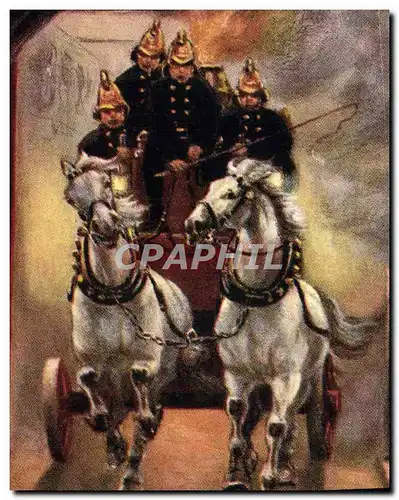 Cartes postales Sapeurs Pompiers A call Chevaux Cheval