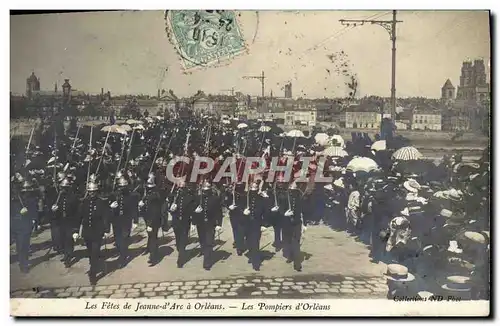 Cartes postales Sapeurs Pompiers Les fetes de Jeanne d&#39Arc Les pompiers d&#39orleans