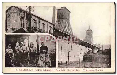 Cartes postales Le Creusot Usines Schneider Puits Saint Pierre et Paul Trieuses de charbon