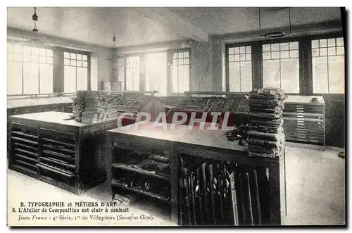 Cartes postales Typographie et metiers d&#39art Atelier de composition est clair a souhait Villepreux