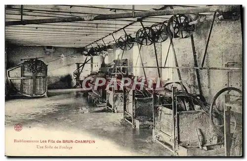 Cartes postales Etablissements Les Fils de Brun Champein Une salle de foulage