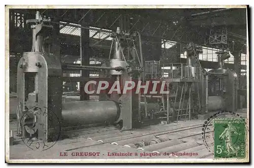 Cartes postales Le Creusot Usines Schneider Laminoir a plaques de blindages