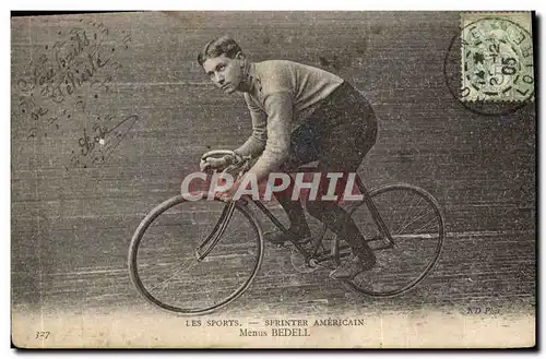 Cartes postales Velo Cycle Cyclisme Sprinter Americain Menus Bedell