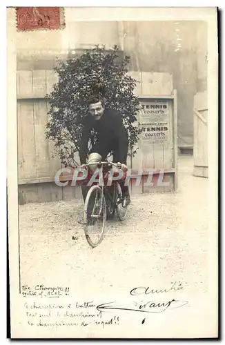 CARTE PHOTO Velo Cycle Cyclisme Acal Champion de croquet