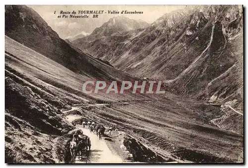 Cartes postales Velo Cycle Cyclisme Route du Tourmalet Vallee d&#39Escoubous et pic Neouvielle