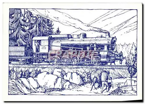 Cartes postales moderne Chemins de Fer Train Locomotive Gr 470 FS