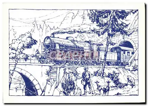 Cartes postales moderne Chemins de Fer Train Locomotive Gr 480 FS