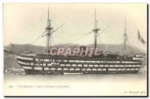 Ansichtskarte AK Bateau Voilier L&#39algesiras ancien vaisseau a trois ponts