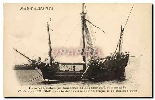 Cartes postales Bateau Voilier Santa Maria Caravelle conservee en Espagne Christophe Colomb Decouverte de l&#39A