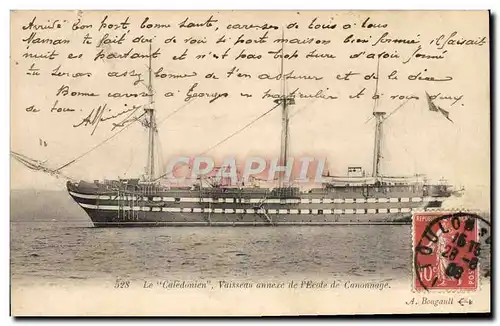 Cartes postales Bateau Voilier Le Caledonien Vaisseau annexe de l&#39ecole de canonnage