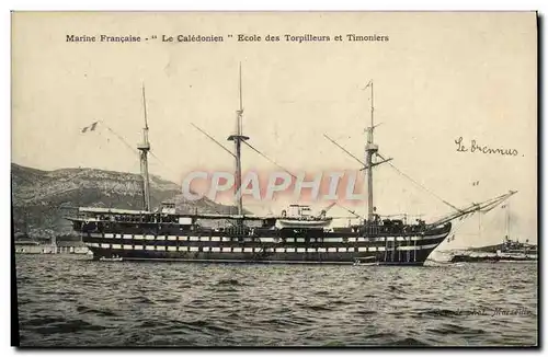 Ansichtskarte AK Bateau Voilier Le Caledonien Ecole des Torpilleurs et timoniers