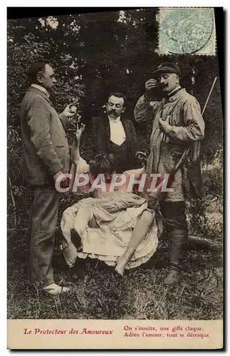 Cartes postales Nu erotique Femme Le protecteur des animaux Chasse Chasseur