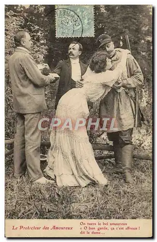 Cartes postales Nu erotique Femme Le protecteur des animaux Chasse Chasseur