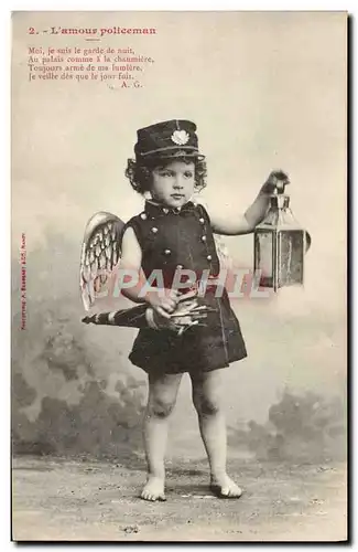 Cartes postales Police Enfant l&#39amour policeman Ange