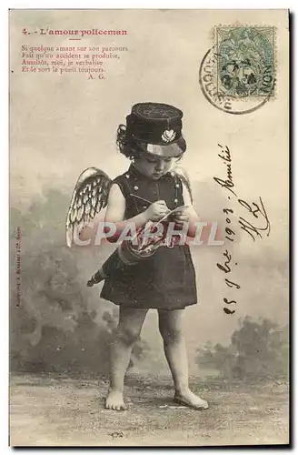 Cartes postales Police Enfant l&#39amour policeman Ange
