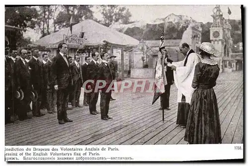 Cartes postales Benediction du drapeau des volontaires anglais de Paris