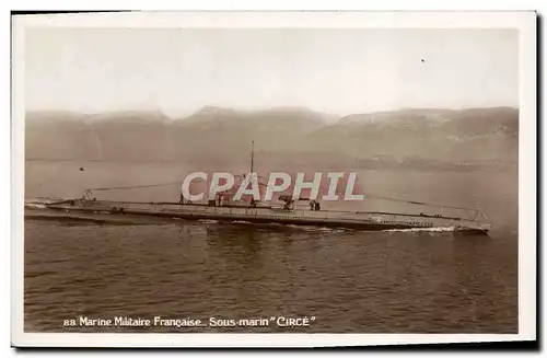 Cartes postales Bateau Sous marin Marine Francaise Circe