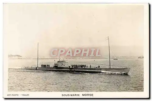 Cartes postales Bateau Sous marin Morse