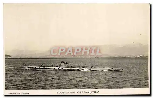 Cartes postales Bateau Sous marin Jean Autric