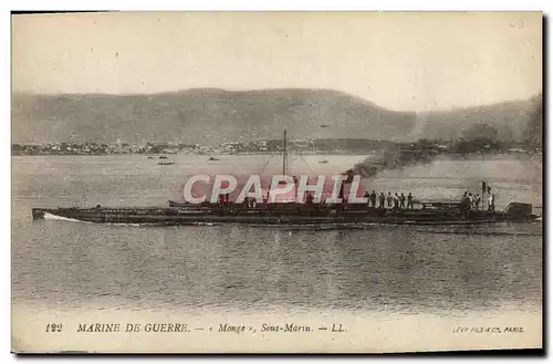 Cartes postales Bateau Sous marin Monge