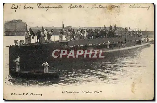 Ansichtskarte AK Bateau Sous marin Gustave Zede