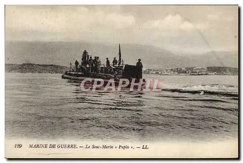 Cartes postales Bateau Sous marin Papin