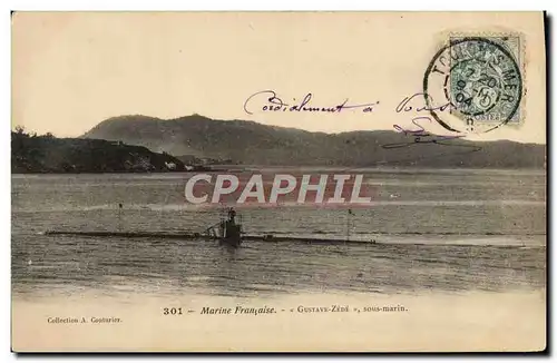 Cartes postales Bateau Sous marin Gustave Zede