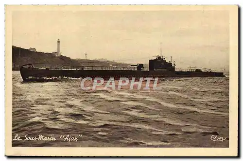 Cartes postales Bateau Sous marin Ajax