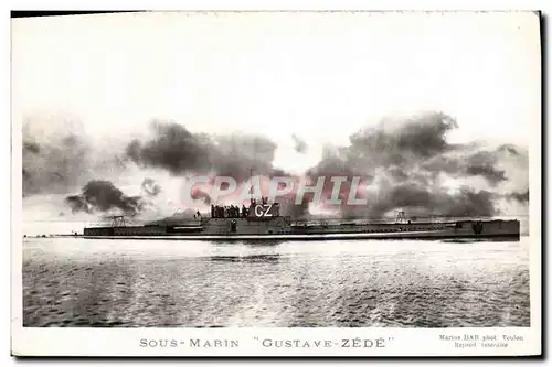 Cartes postales Bateau Sous marin Gustave ZEde